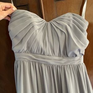 Gray Strapless Bridesmaid Dress